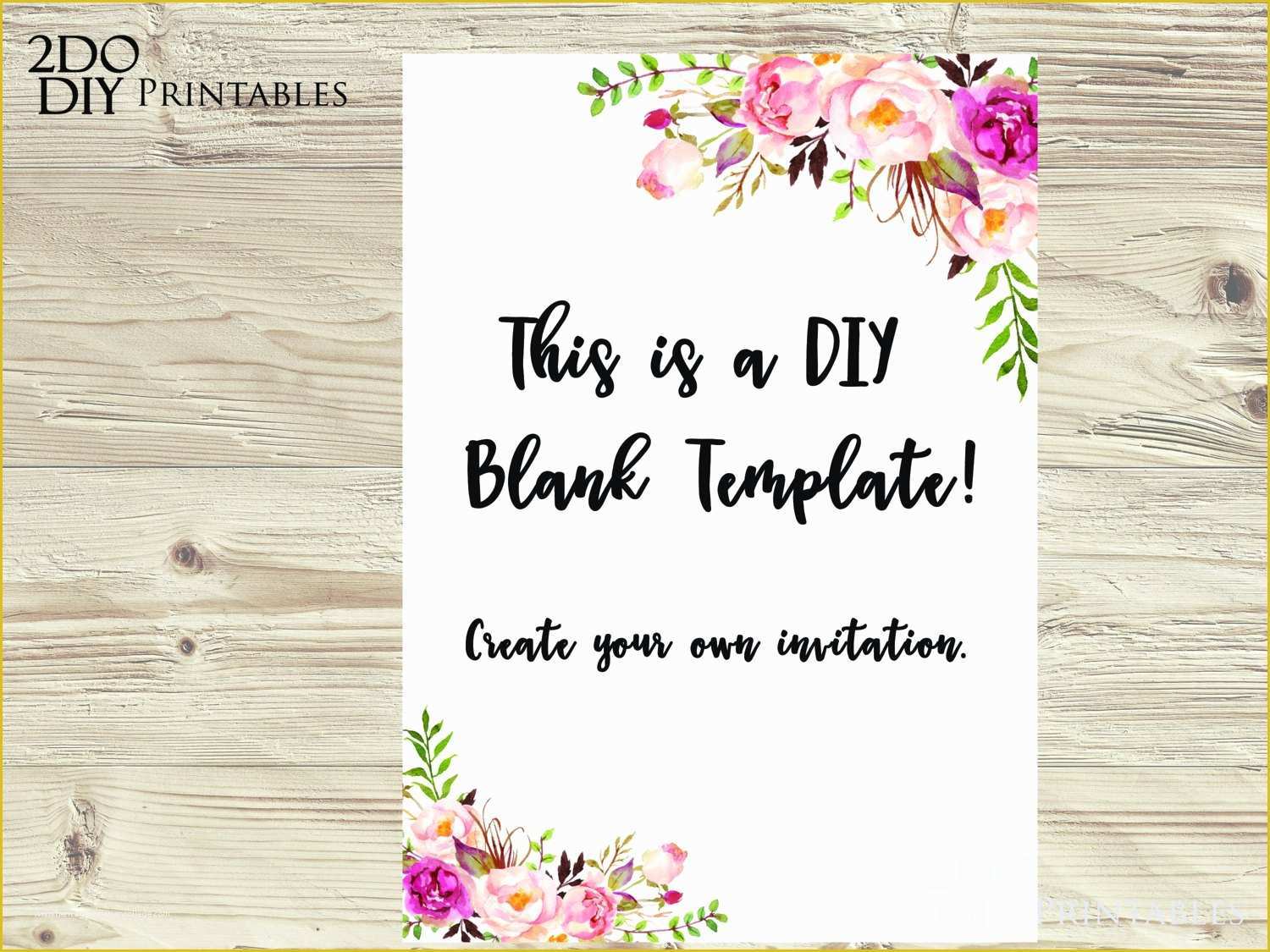 Flower Invitations Templates Free Of Floral Edit Yourself Invitation Ms Word 5x7 Size Document