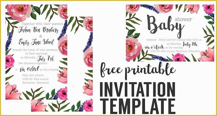 Flower Invitations Templates Free Of Floral Invitation Free Printable Invitation Templates