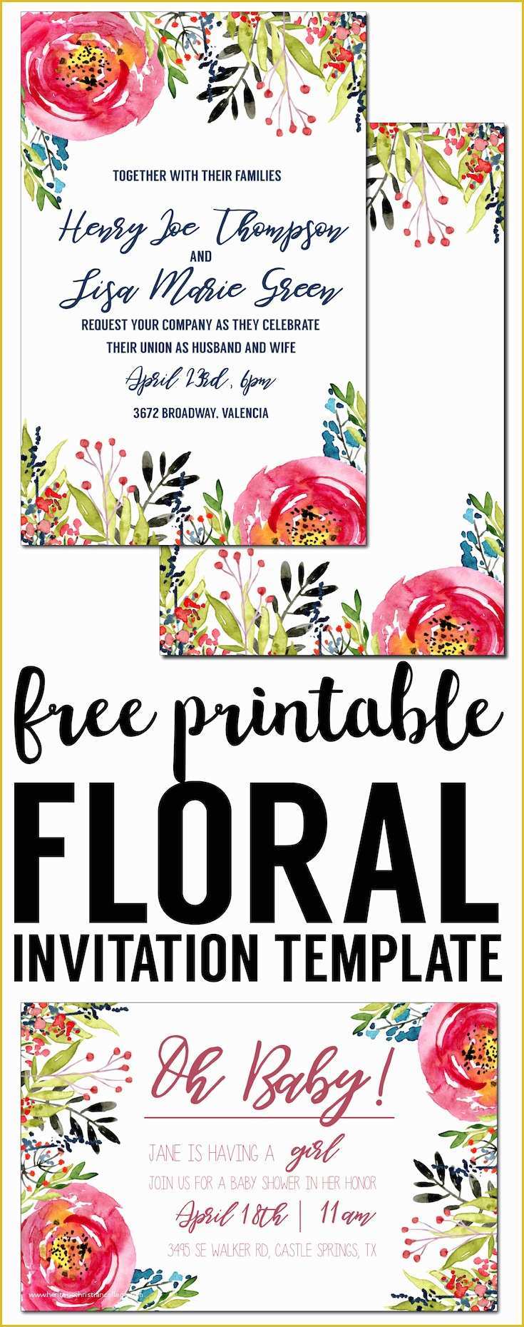 Flower Invitations Templates Free Of Floral Invitation Template Free Printable Paper Trail