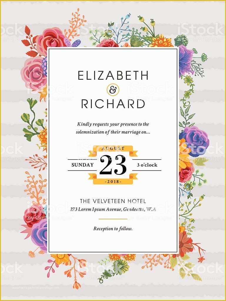 Flower Invitations Templates Free Of Floral Wedding Invitation Template Stock Vector Art