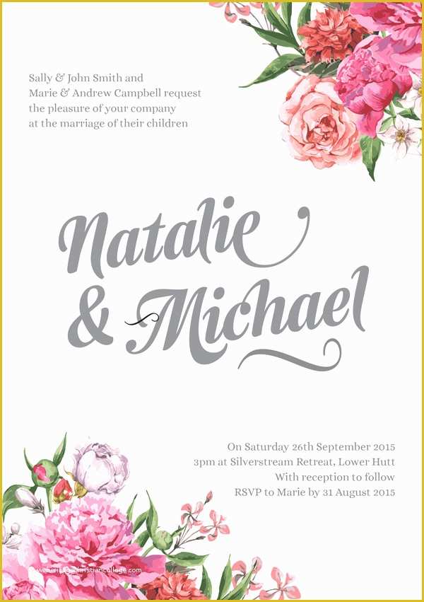 Flower Invitations Templates Free Of Free Floral Wedding Invitation