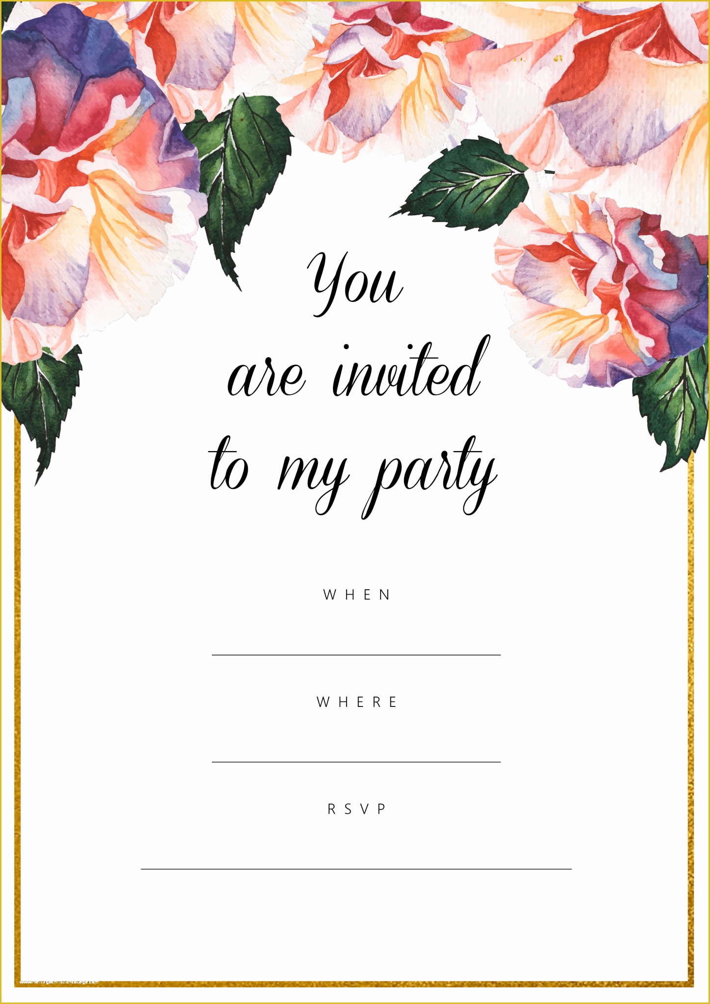 Flower Invitations Templates Free Of Free Party Invitations All Free Invitations