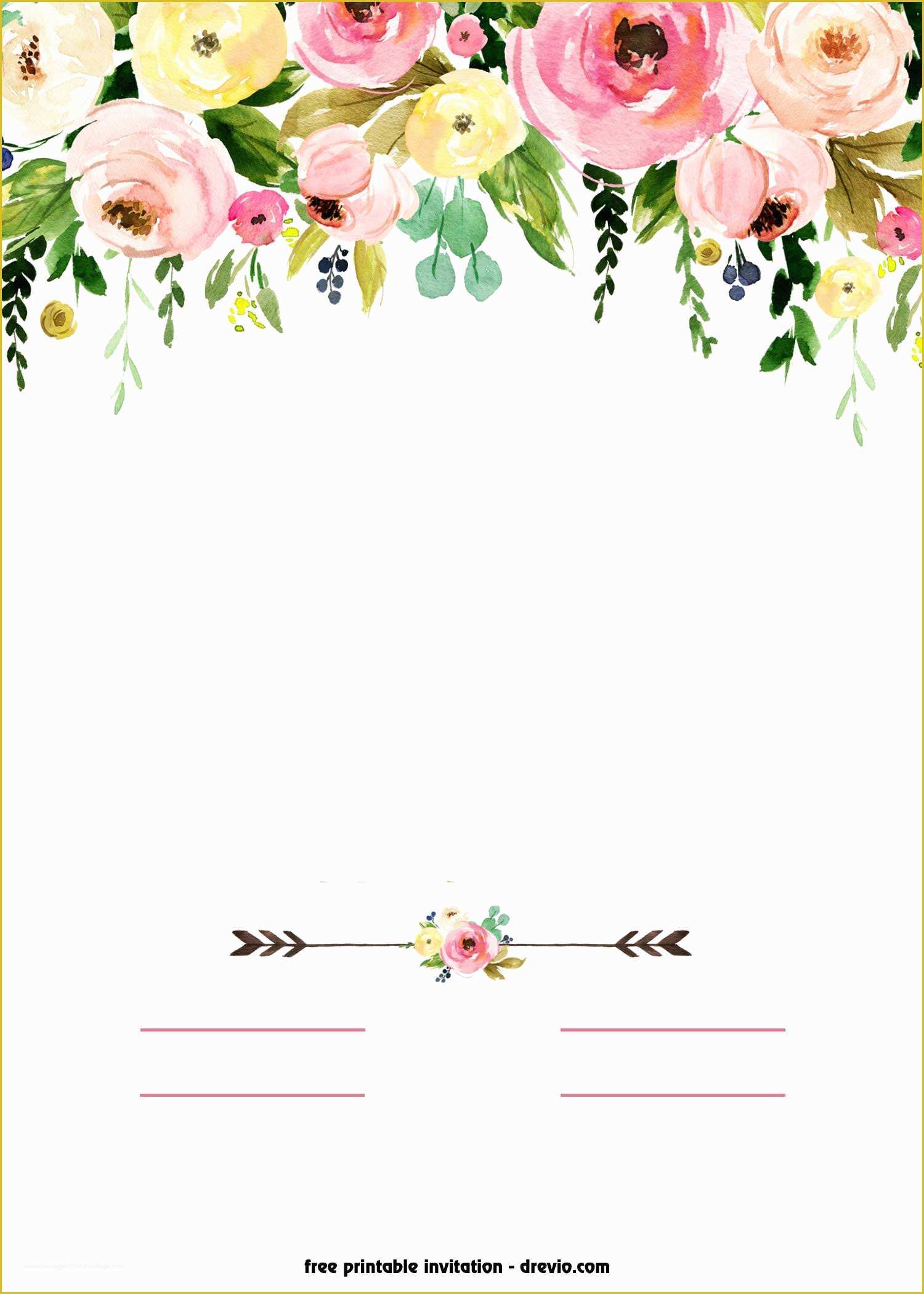 Flower Invitations Templates Free Of Free Printable Boho Chic Flower Baby Shower Invitation