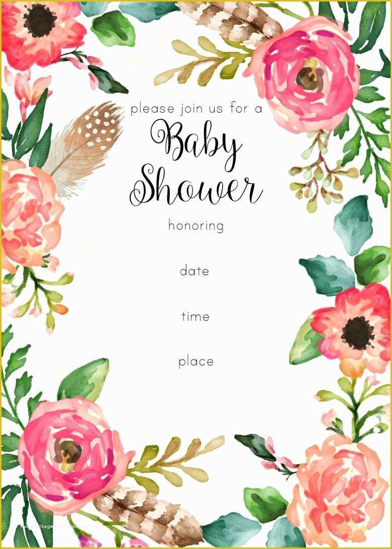 Flower Invitations Templates Free Of Free Printable Floral Shower Invitation