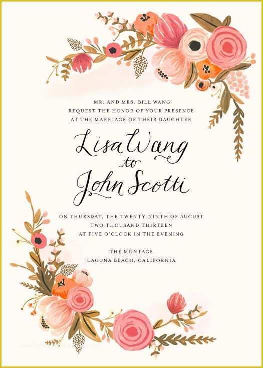 Flower Invitations Templates Free Of Rifle Paper Co Wedding