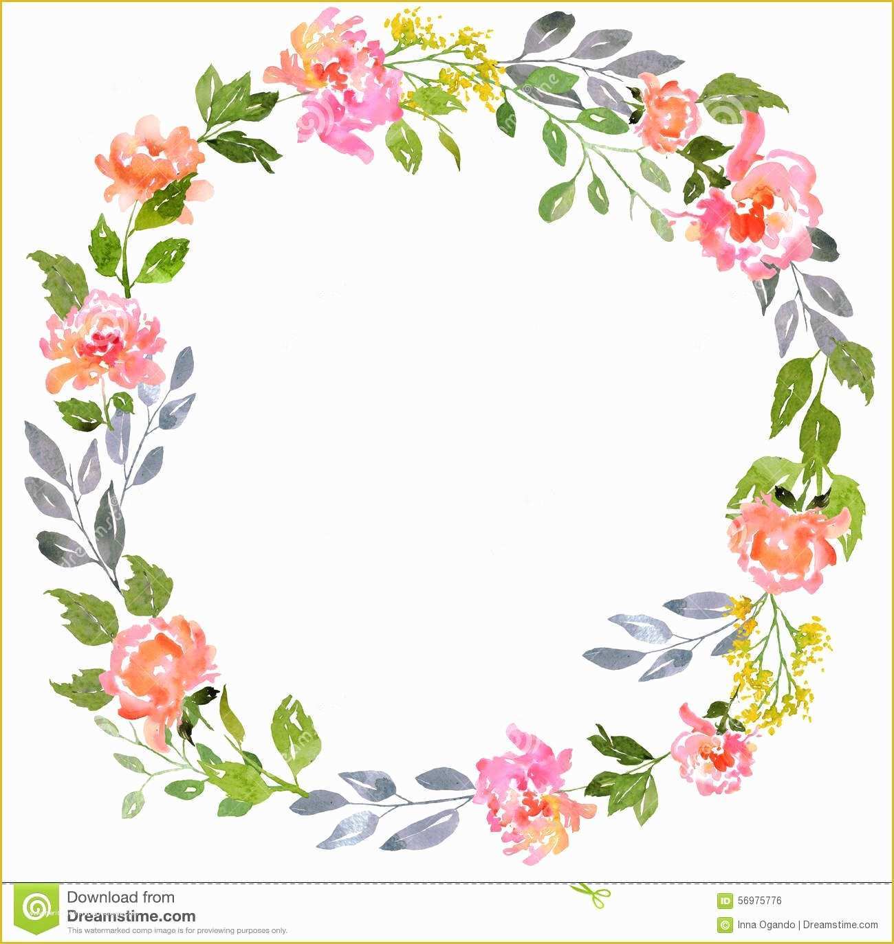 Flower Invitations Templates Free Of Watercolor Floral Card Template Stock Illustration