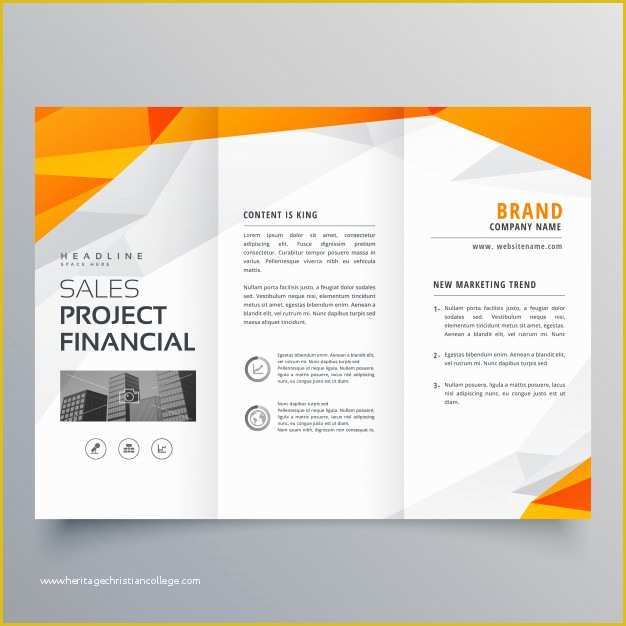 Folder Design Template Free Of Abstract orange Trifold Brochure Design Business Template