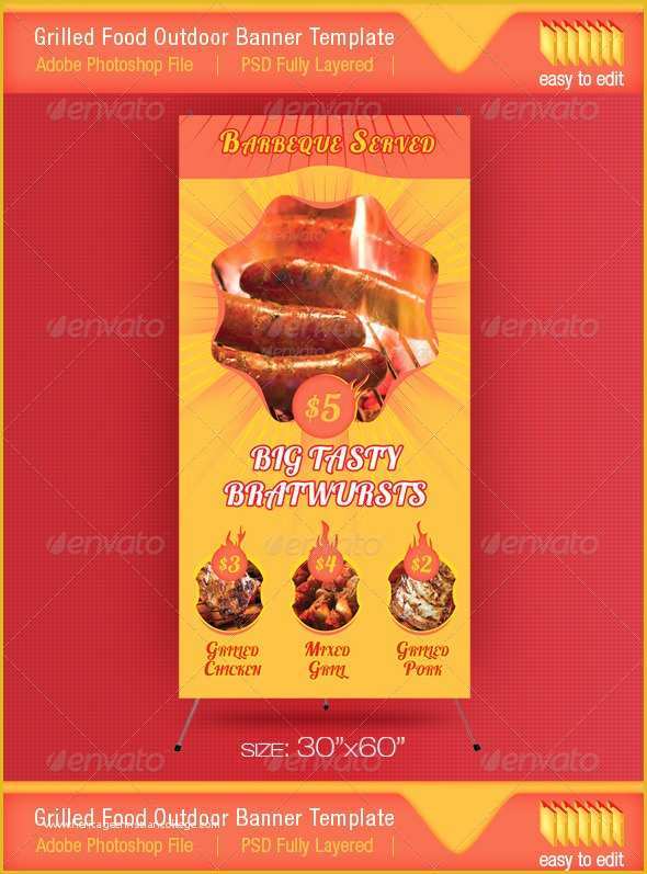 Food Banner Design Template Free Of Barbeque Served Food Outdoor Banner Template by Divefast