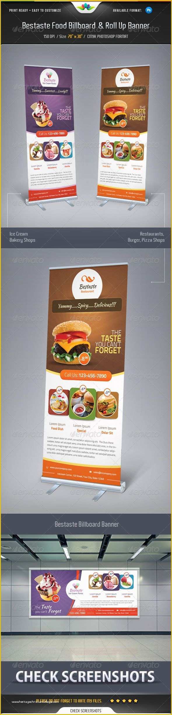 Food Banner Design Template Free Of Bestaste Food Billboard & Roll Up Banner