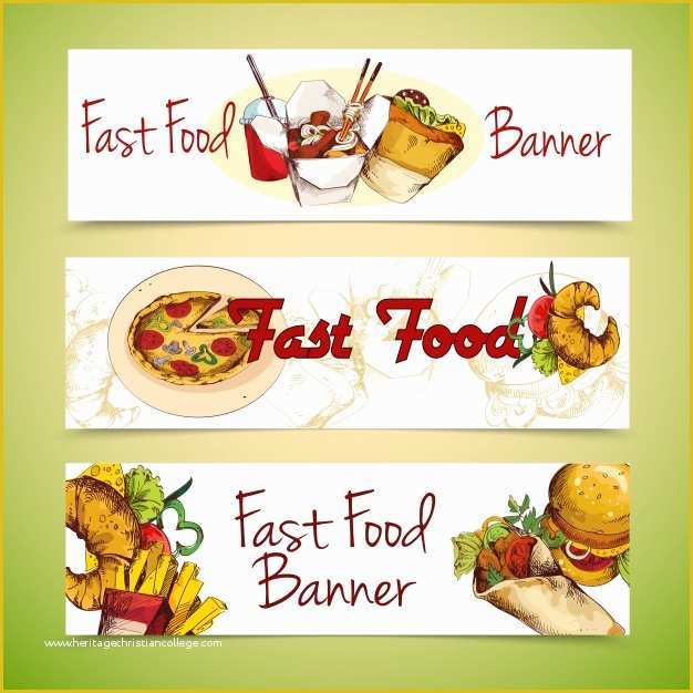 Food Banner Design Template Free Of Fast Food Banners Design Vector