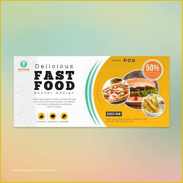 Food Banner Design Template Free Of Fast Food Creative Banner Design Template for Free
