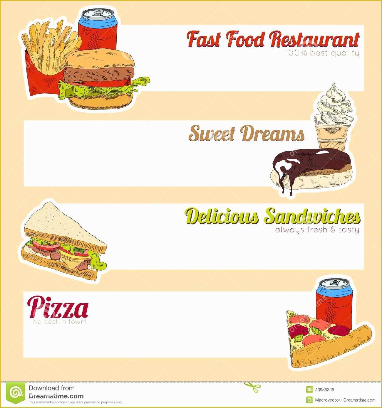 Food Banner Design Template Free Of Fast Food Menu Banner Stock Vector Image Of Mercial