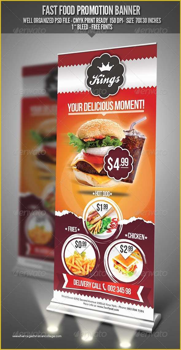 Food Banner Design Template Free Of Fast Food Promotion Banner by Punedesign
