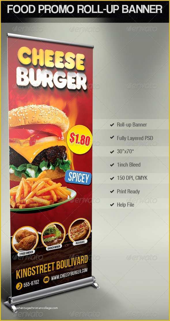 Food Banner Design Template Free Of Food Promo Roll Up Banner by Mixmedia87