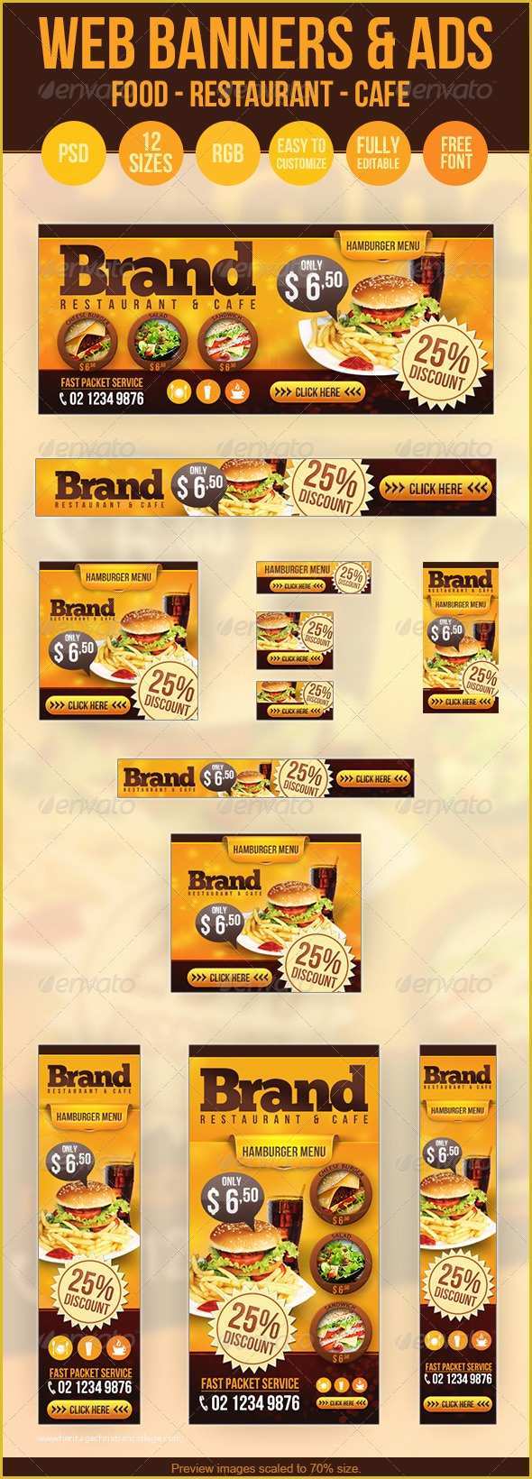 Food Banner Design Template Free Of Food Web Banners & Advertise Psd Templates by Hsynkyc