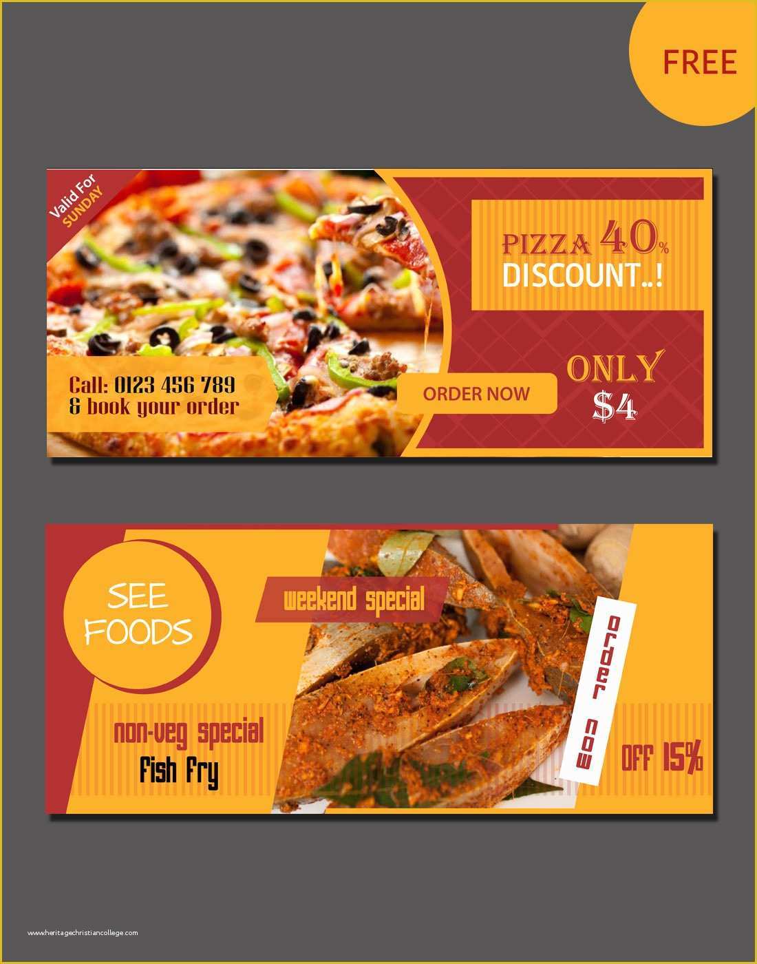 Food Banner Design Template Free Of Food Website Vector Banners