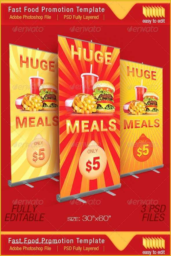 Food Banner Design Template Free Of Happy Price Fast Food Promotion Outdoor Banner by