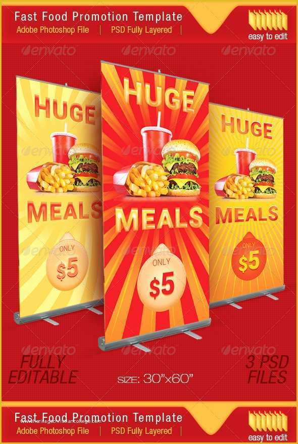 Food Banner Design Template Free Of Happy Price Fast Food Promotion Outdoor Banner by