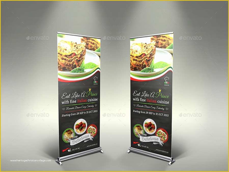 Food Banner Design Template Free Of Italian Restaurant Signage Roll Up Template by Ow