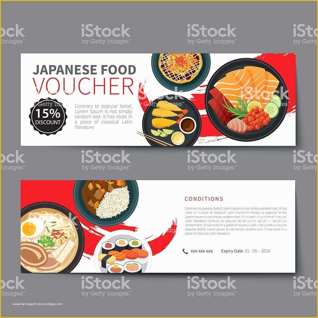 Food Banner Design Template Free Of Japanese Food Voucher Discount Template Flat Design Stock