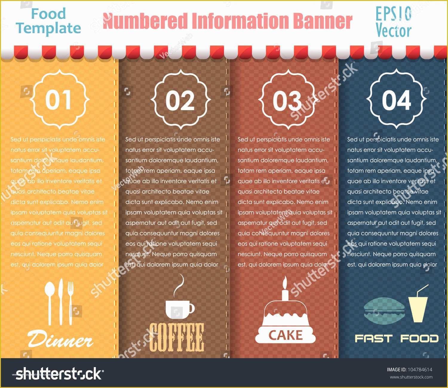 Food Banner Design Template Free Of Numbered Information Food Template Banner Vintage Pattern