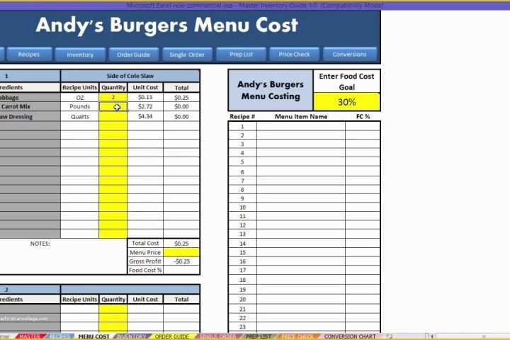 Food Costing Template Free Download Of Cost Calculator Excel Template Calculate Annual Costs
