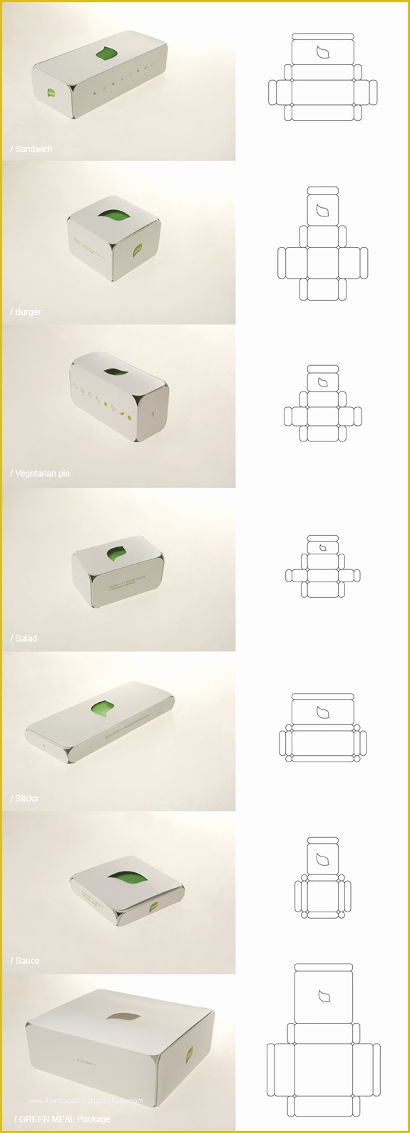 Food Packaging Design Templates Free Of Leaf Ve Arian Fast Food Green Meal Package by Stefan