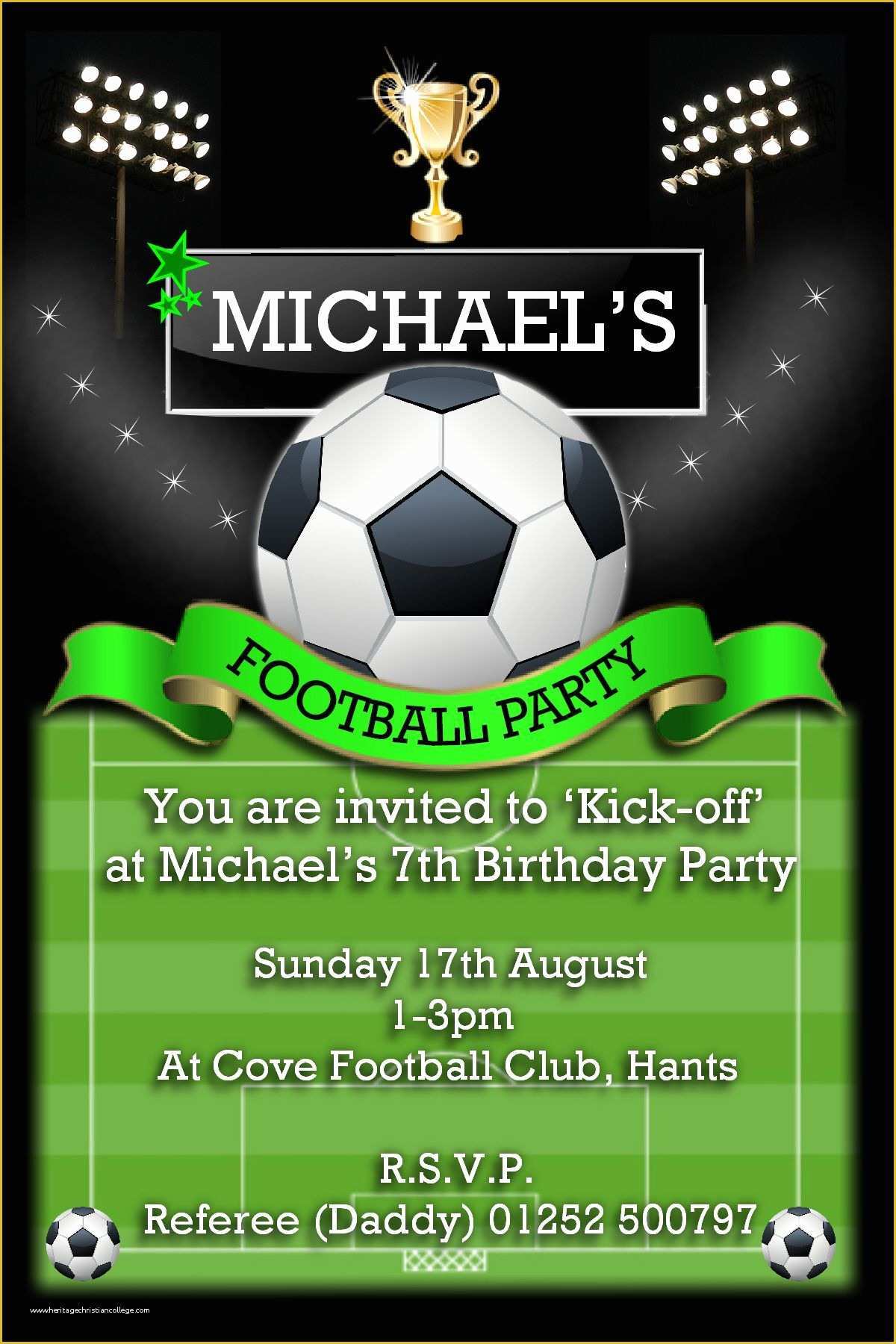 Football Birthday Party Invitation Templates Free Of 10 Personalised Football Birthday Party Invitations N108