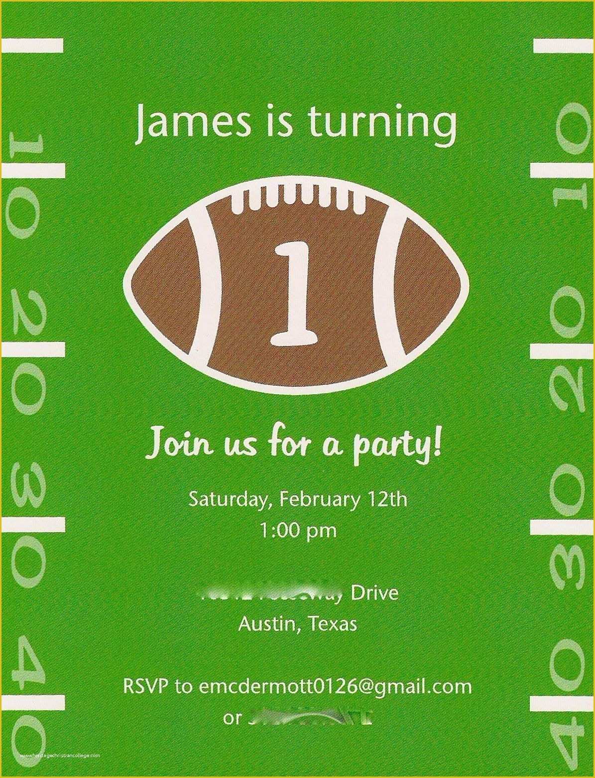 Football Birthday Party Invitation Templates Free Of Birthday Party Football theme