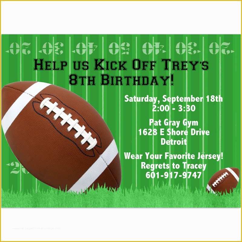 Football Birthday Party Invitation Templates Free Of Football Invitations Birthday Invitation Printed Party