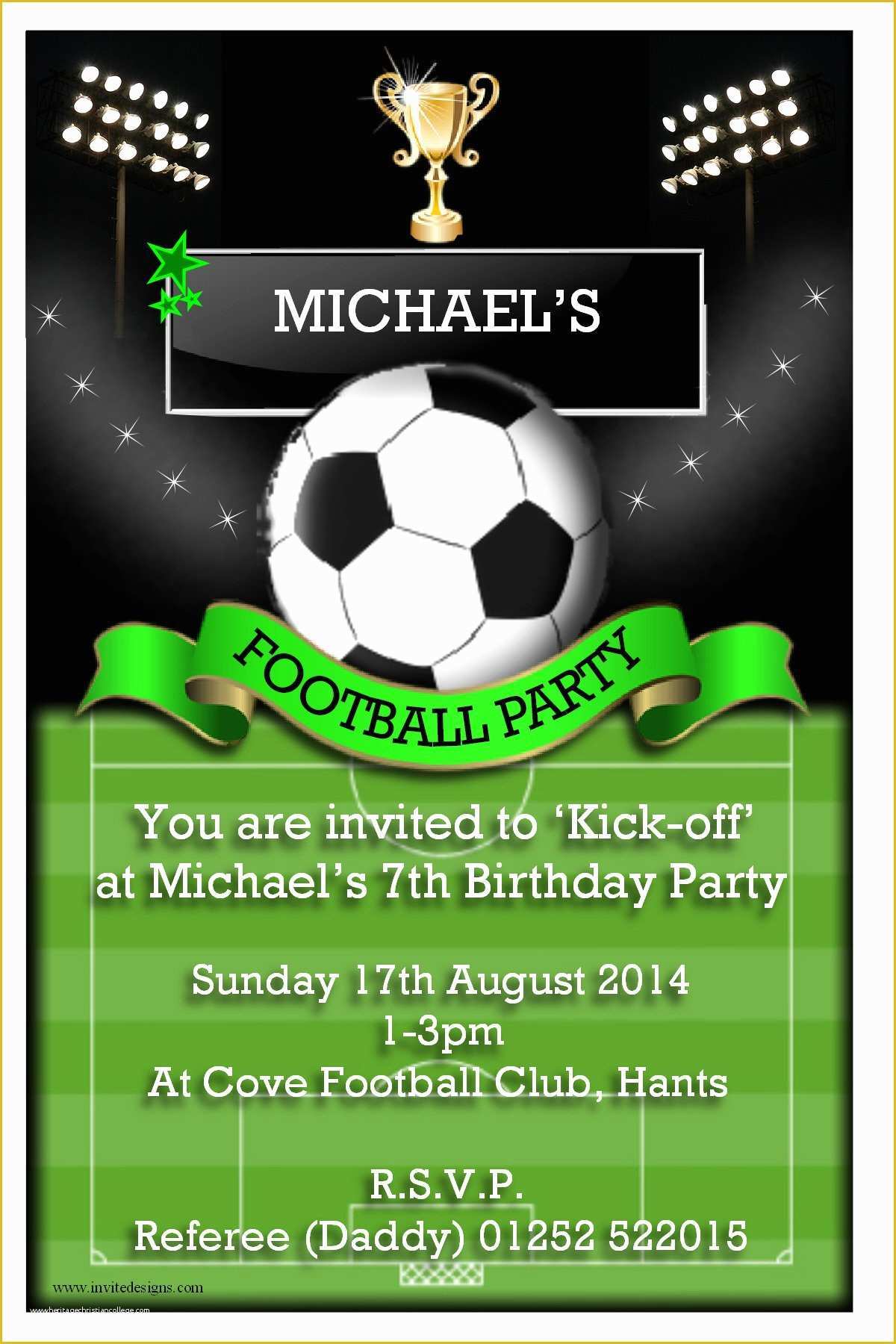 Football Birthday Party Invitation Templates Free Of Football Party Invitations