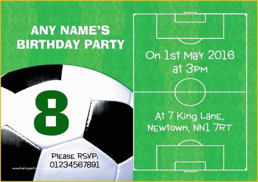Football Birthday Party Invitation Templates Free Of Football Pitch Ball soccer Birthday Children S Party