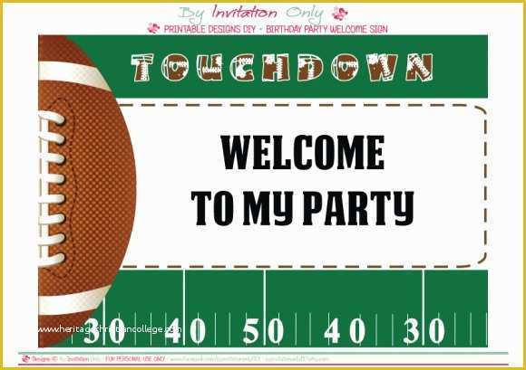Football Birthday Party Invitation Templates Free Of Free Football Party Printables From by Invitation Ly Diy