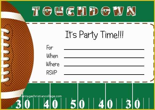 Football Birthday Party Invitation Templates Free Of Free Football Party Printables From by Invitation Ly Diy