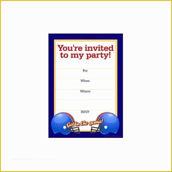 Football Birthday Party Invitation Templates Free Of Free Football Party Templates to Download From Line sources