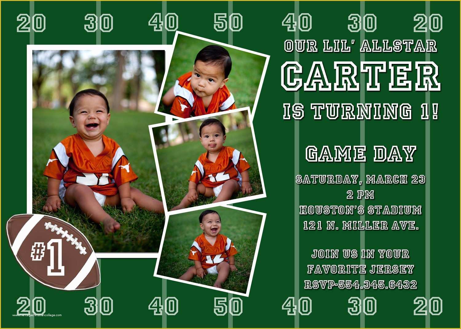 Football Birthday Party Invitation Templates Free Of Free Printable Football Birthday Invitations