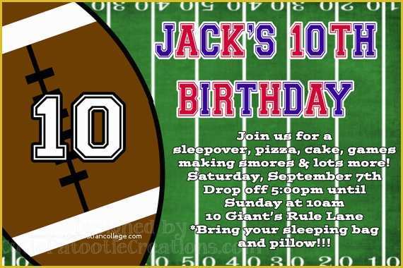 Football Birthday Party Invitation Templates Free Of Free Printable Football Birthday Invitations