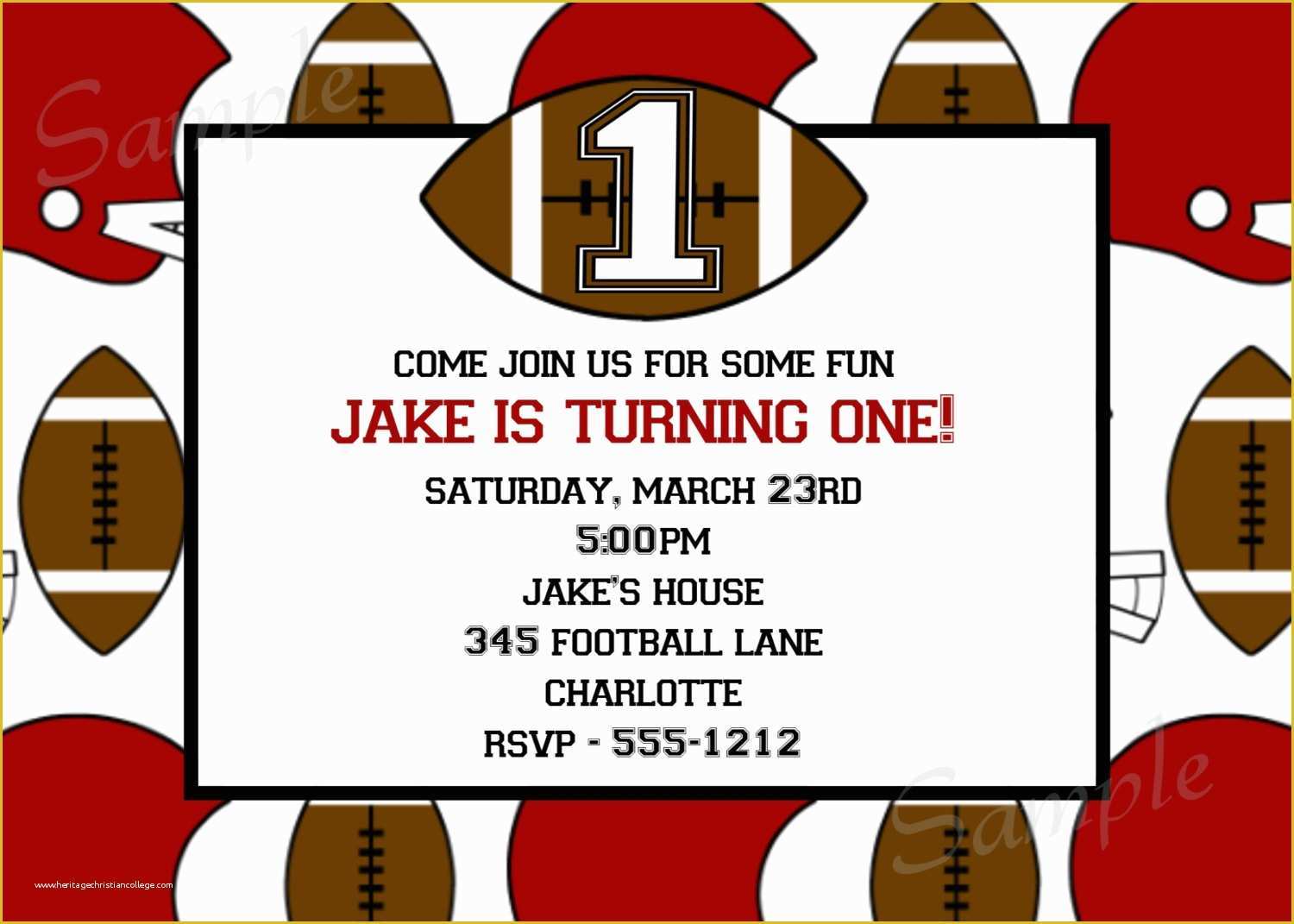 Football Birthday Party Invitation Templates Free Of Free Printable Football Birthday Invitations