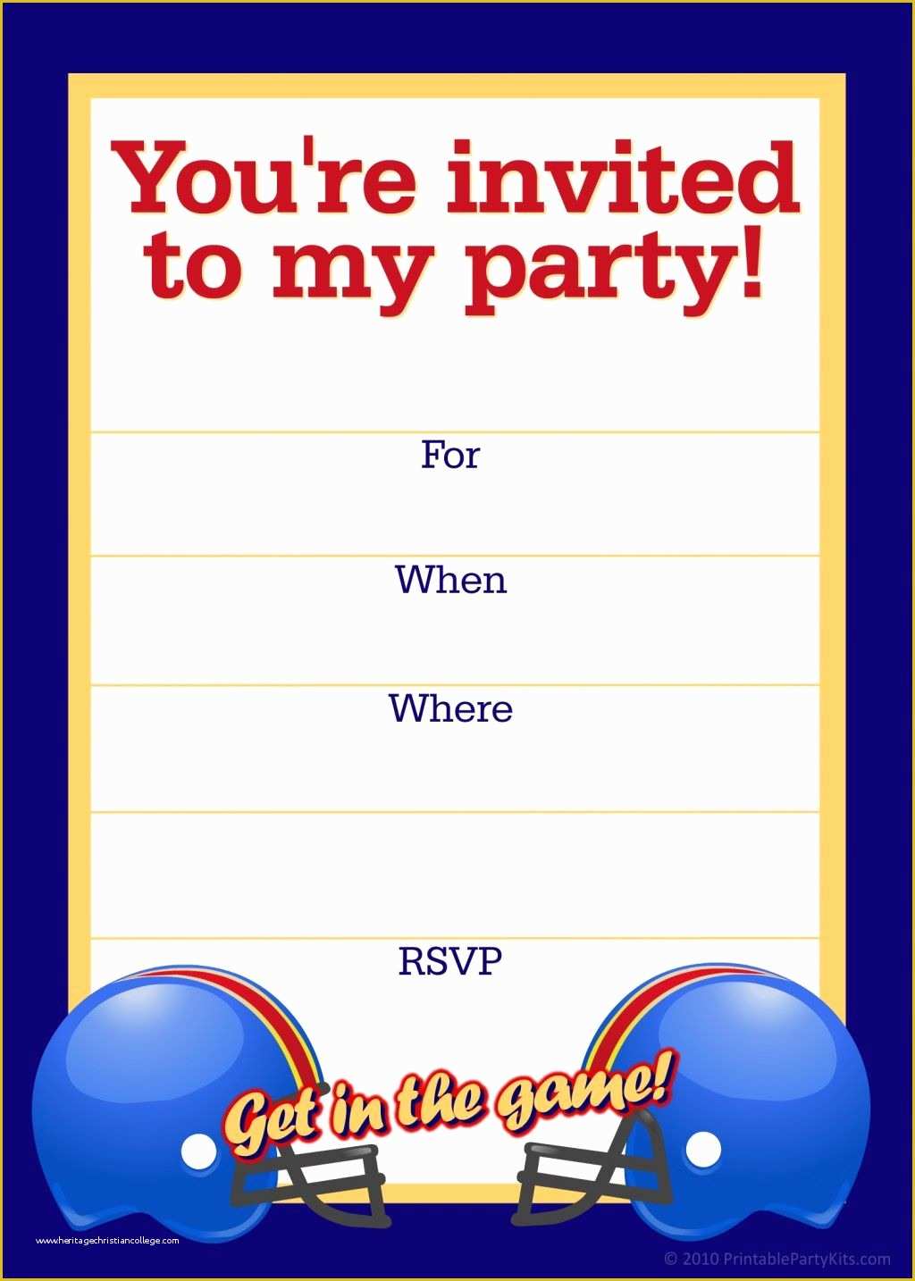 Football Birthday Party Invitation Templates Free Of Free Printable Sports Birthday Party Invitations Templates