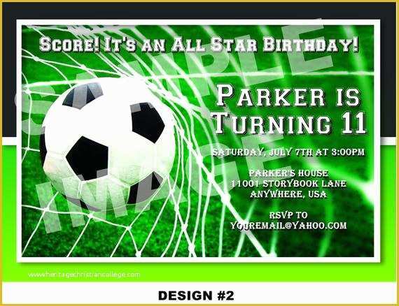 Football Birthday Party Invitation Templates Free Of Items Similar to soccer Invitation Sports Invitation