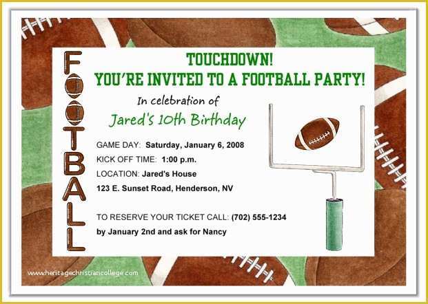 Football Birthday Party Invitation Templates Free Of Party Invitation Templates Football Birthday Party