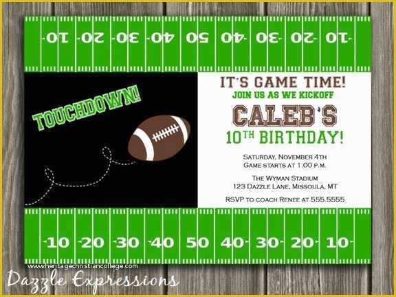 Football Birthday Party Invitation Templates Free Of Printable Football Birthday Invitation