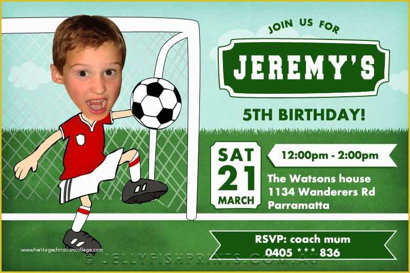 Football Birthday Party Invitation Templates Free Of soccer Birthday Invitations Printable
