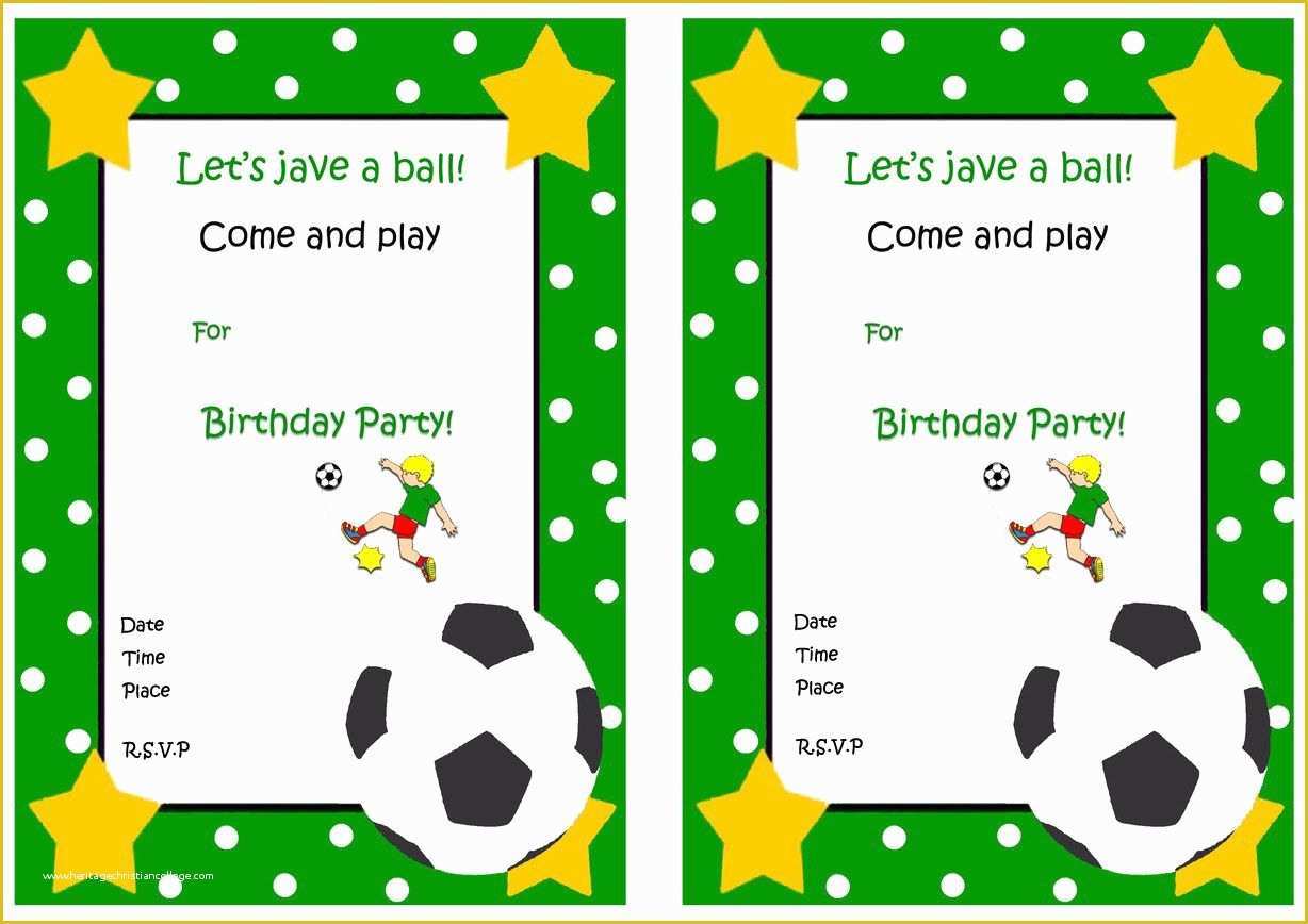 Football Birthday Party Invitation Templates Free Of soccer Free Printable Birthday Party Invitations