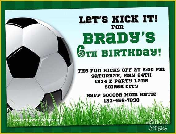 Football Birthday Party Invitation Templates Free Of soccer Invitation Printable Football Birthday Invite