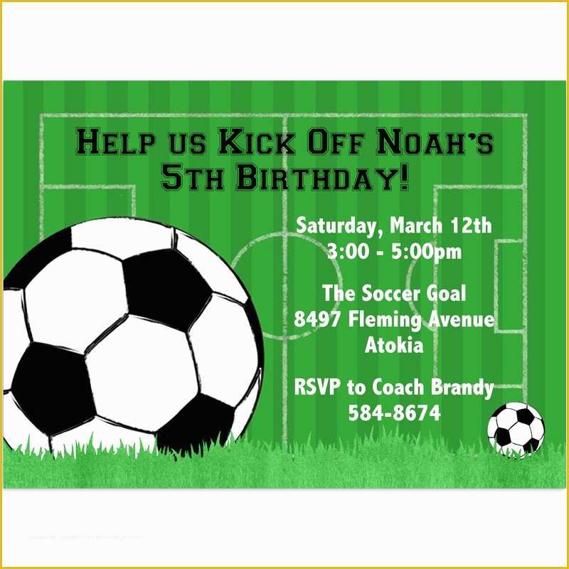 Football Birthday Party Invitation Templates Free Of soccer Invitations Birthday Party Invitation Printed Party