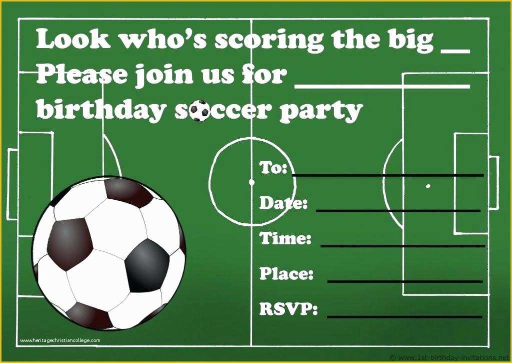 Football Birthday Party Invitation Templates Free Of soccer Party Invite Fresh Free Football Invitations