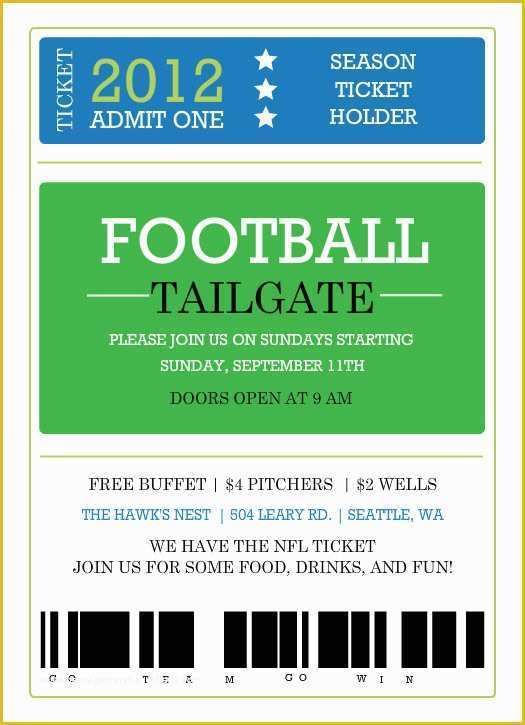 Football Ticket Invitation Template Free Of 6 Best Of Sports Ticket Templates Free Printable