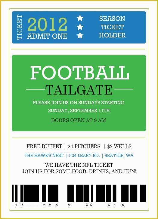 Football Ticket Invitation Template Free Of 6 Best Of Sports Ticket Templates Free Printable