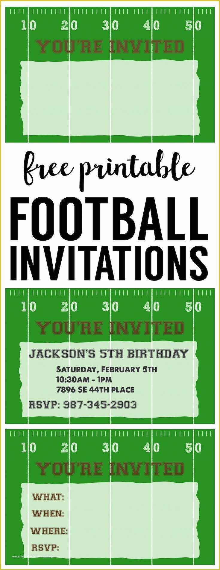 Football Ticket Invitation Template Free Of Football Party Invitation Template Free Printable